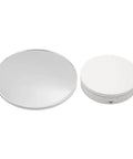 White Electric 360 Rotating Turntable for Sparkly Jewelry Displays with stable motor and mirrored top.