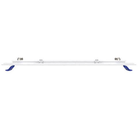 Top view of an 8 Inch Square Slim Recessed LED Downlight, 5 Selectable Color Temperatures, 1600 Lumens with mounting clips.