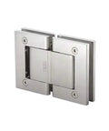 180 Degree Glass To Glass Hinge With Hold Open Satin Anodized Oil Finish Aluminum Body Self Closing for 5/16 to 9/16 in glass doors