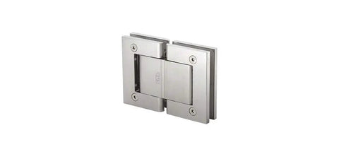 180 Degree Glass To Glass Hinge With Hold Open Satin Anodized Oil Finish Aluminum Body Self Closing for 5/16 to 9/16 in glass doors