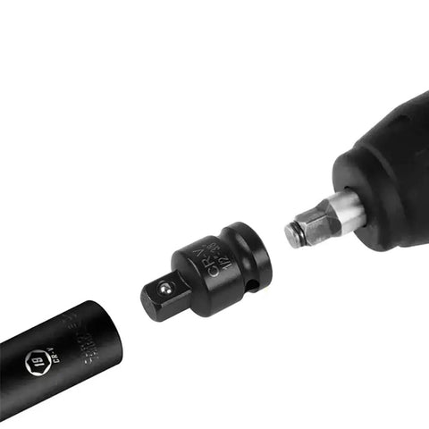 8 Piece Impact Socket Adapter Set With V Wrench Reducers Drive Converter Kit for Quick Socket Conversion showing adapter connection