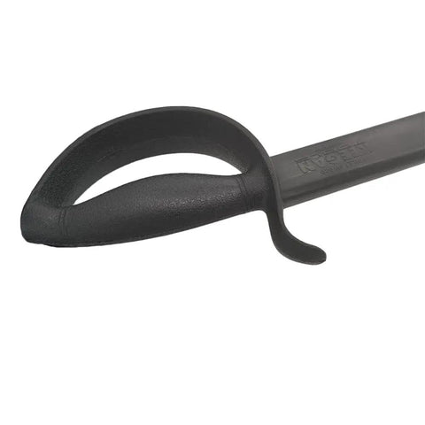 Close-up of black handle of Better Than A Plunger Toilet Drain Snake Clog Remover For Bathroom With Holder Flexible Drain Opener