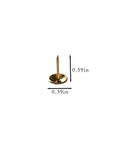 Top Shelf 200 Pack Gold Upholstery Tacks and Furniture Nails Delivering a Badass Glow for Sofas Chairs Beds and DIY Home Decor Projects in Rock Solid 7/16 Inch Dimensions That Truly Hit The Spot Today showing a single gold upholstery tack with dimensions labeled.