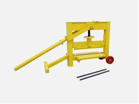 Yellow Brick Paver Cutter Paving Manual Tool With Portable Wheels And Booster Bracket for easy cutting and block splitting