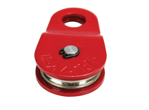 Heavy Duty Snatch Block Without Hook For ATV Winches That Doubles Your Pull Power Fits Three Sixteenth Inch Cables Works With All ATV Winches Semi Permanent Mount Angled Pulls Cut Heat Build Up And Amp Draw, red steel pulley