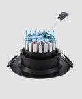 DJVHSRI Recessed Lighting Housing Trim Kits Adjustable Angle Ceiling Downlight showing cooling fins for efficient led heat dissipation.