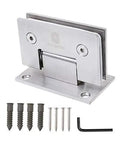 Zero Hassle Heavy Duty Self Closing Shower Door Hinge For Toughened Glass Bathroom Hardware Black Steel with screws and allen key