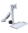 Slick Single Monitor Arm Desk Stand With Quick Release Dock Fits 15 To 32 Inch Screens, aluminum alloy frame, adjustable arm.