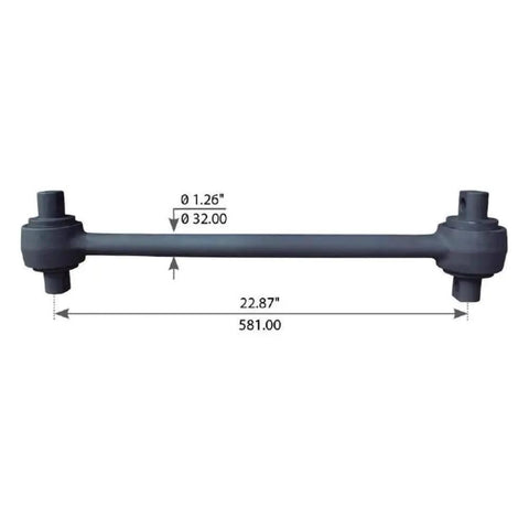 Torque Rod With Bushing For Peterbilt Rear Air Suspension Trucks Single And Tandem Axle Replacement Beefed Up Heavy Duty Upgrade That Fits OEM Specs And Replaces 03-02439 03-04059 922820, 22.87 in, 1.26 in bar