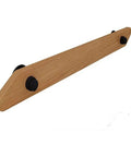Adjustable Pine Wood Curtain Rod And Railing Support Kit For Indoor Outdoor Wall Mount Deck Patio Balcony Hardware Heavy Duty No Sweat Assembly Smooth Finish, close-up of pine wood rod with black brackets.