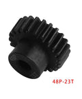 48P 3.175mm Black Steel Pinion Gear Set For RC Cars One Eighth And One Tenth Scale 23T 32DP 0.8 Module