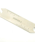 3mm Part Off Blade Grooving Cut Off Plate Tool For GTN3 Inserts Gray Pro Grade Automotive Cutting Tool with measurement markings