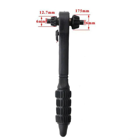 Versatile 2-In-1 Drill Chuck Key With Integrated Ratchet And 12.5Mm Square Drive Socket Wrench For Lightning Fast Bit Swaps side view with measurements.