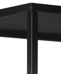 Close-up of black powder-coated iron frame on Tall Industrial Book Cabinet With Solid Mango Wood Shelves And Iron Frame