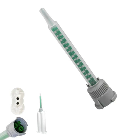 20 Pack Pro Grade Epoxy Resin Mixing Nozzle Tips For 50ml Applicator Gun 1 To 1 Ratio Spiral Dynamic Mixing Nozzles with Square Bayonet