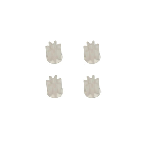 Four white 7 tooth pinion gears part of 36 Tooth Large Gear And 7 Tooth Pinion Gear Set For Four Axis RC Quadcopters Pro Grade Upgrade