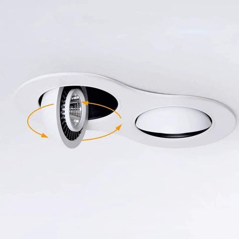 iumLeap Recessed Lighting Housing Trim Kits Double Head Downlight Adjustable embedded ceiling light with rotating head.
