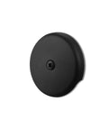 Matte Black Single Hole Bathtub Drain Overflow Plate With Solid Zinc Body And Matching Mounting Screws For A Sleek Look And Zero Drama Fast Install, top view.