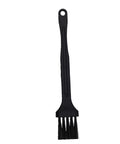 Black silicone brush designed for precise cooking application, perfect for baking or grilling.