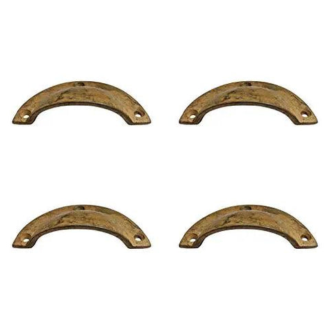 Badass Antique Iron Drawer Pull Featuring Slick Rust Living Finish Heavy Duty Zinc Construction Black Powder Coated Surface - Set of 4
