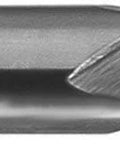 End mill side view, 9/16 x 1/2 in shank, 4F HSS, single end