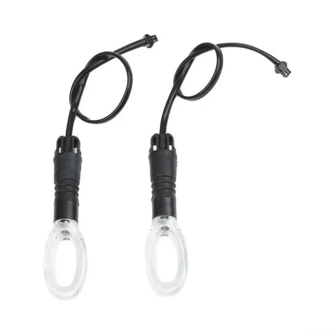 Dope 48V To 72V LED Bike Turn Signals With Bright Orange Amber Bulbs For Scooters And Ebikes That Keep You Safe On The Road With Super Clear Indicators. Clear oval ABS LED bike turn signals with wires and connector, pair for handlebars
