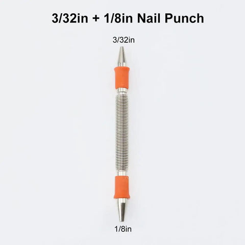 Dual Head Nail Setter And Door Hinge Pin Remover Tool Set 3/32in and 1/8in nail punch with orange anti slip handles