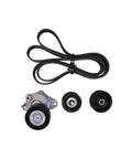 High Grade Aluminum Belt Tensioner Pulley Kit Upgrade For M272 M273 Engine C350 E350 E550 Models Fresh Fit Under Hood Replace Worn Drive Belts Mercedes 4 Piece Set with belt and pulleys
