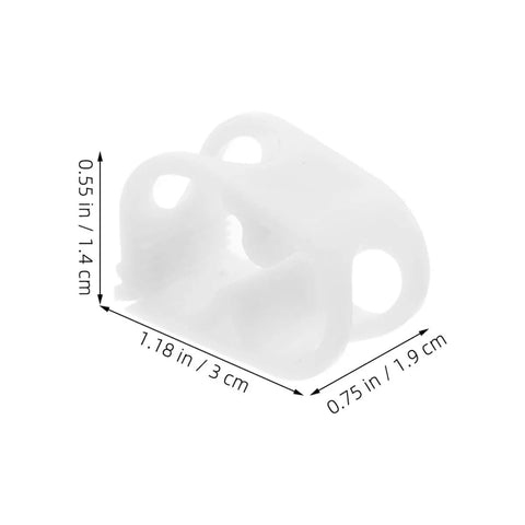 White Plastic Flow Control Clamps Set For Lab Use Adjustable Tube Pinch Valves Fits 5 To 8 mm Hose with Dimensions