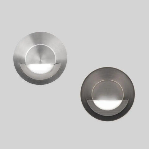 LED 2 Inch Round Beveled Half Circle Top Inground Indicator Light 12V Warm White 3000K Stainless Steel Marine Grade IP68