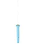 Fast Heating Polystyrene Foam Cutter Pen 24W 20cm Electric Hot Wire Engraving Tool For Crafting shown vertically with blue handle.