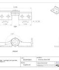 Technical drawing of a Friction Hinge With 430 Stainless Steel Body And 303 Stainless Steel Pin, 1 Inch Leaf Height, 2 And Five Eighths Inch Open Width