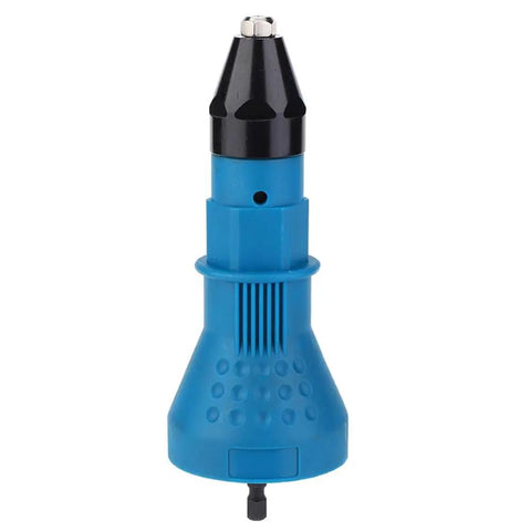 Upgrade Your Garage Setup With This Anu Limen Cordless Drill Adapter Kit That Turns Any Power Tool Into A Super Fast Rivet Gun For Metals And Plastics Including 4 Rivet Heads Wrench Plus Auxiliary Handle For Serious DIY Pros blue metal drill rivet adapter