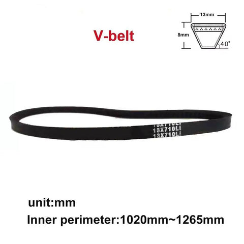 1020 To 1265mm V Belt With Teeth For Conveyor Systems No Slip Drive Belt Replacement Strap Primary Drive Heavy Duty Durable Reduces Wear And Tear Easy Install Ideal For Conveyor Transport Lines. black V-belt with teeth, 13x8mm profile, 1020-1265mm inner perimeter