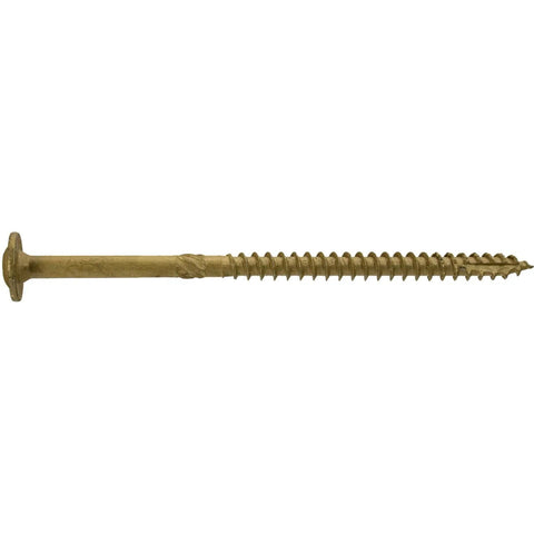 Beefy Five Inch Lag Screw With Exterior Coating Torx Star Drive Heavy Duty Structural Fastener for outdoor decks and lumber