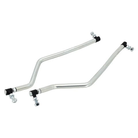Go-To Adjustable Steering Drag Link Kit For Lawn Mowers And Tractors Left And Right Drag Links, two silver metal rods