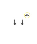 Two screws from Wave Arc Aluminum Deck Balusters 32.25 Inch Long 51 Pack With Screws For Wood And Composite Deck Rails, Heavy Duty Built To Last Rust Proof Aluminum Alloy Spindles For Outdoor Stair Or Porch.