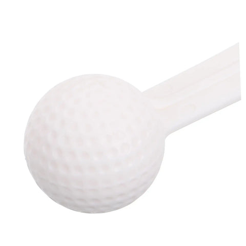 Portable Golf Swing Training Device For Home And Outdoor Use Lightweight Swing Pole Trainer close-up of white textured ball end