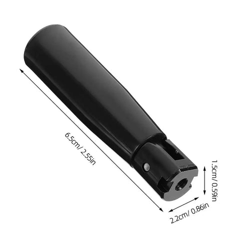 Foldable 2.55 Inch Crank Handle With Revolving Grip, compact handwheel detail view, black durable material.