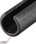 Close-up of a Six Millimeter By Sixty Five Millimeter Slotted Spring Pin Set With Smooth Finish 65Mn Material, axial slot detail visible.