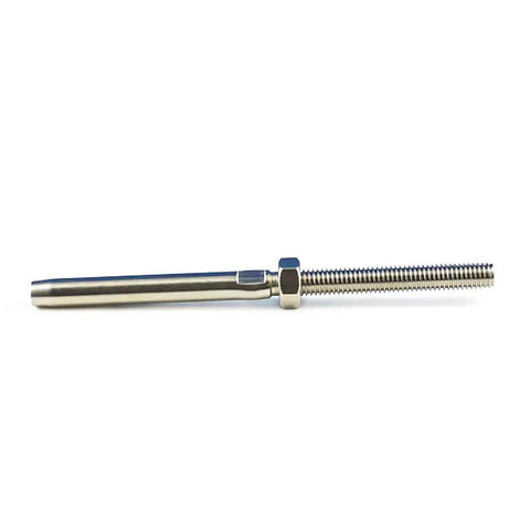 100 Pack Heavy Duty Threaded Terminal Stud Ends For One Eighth Inch Cable Railings, Stainless Steel T316 Marine Grade, Tensioner Kit With Washer Lock Nut And Acorn Nut, Ideal For Deck Railing Systems And Cable Rail Projects