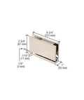 Senior Cardiff Satin Nickel Glass Door Hinge For One Half Inch Thick Glass Heavy Duty 145 Lb Capacity 36 Inch Max Width Square Corner Design