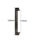 Side view of 1200mm Stainless Steel Push Pull Door Handle Matte Black For Glass And Wooden Doors Tough Square Tube Design