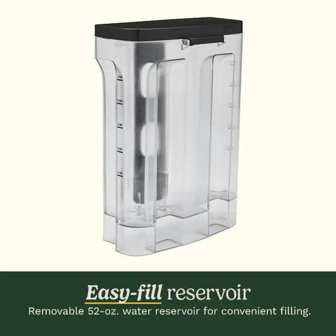52 oz removable water reservoir for Personal Brew 10 Cup Thermal Coffee Maker Fully Automatic Programmable With No Fuss Hot Or Over Ice Options Brew Strength Control And 52 Ounce Removable Water Reservoir DCC 10
