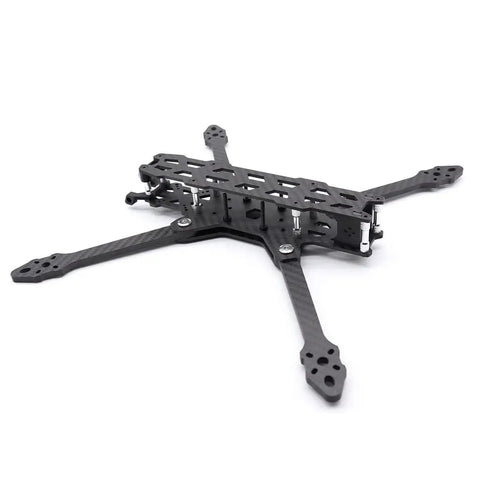 LX 7 Folding Rack Drone Frame Kit For 7 Inch Props With 314mm Wheelbase Carbon Fiber Build for DIY Quadcopter Projects, angled view