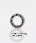Close-up of 5x8x2mm bearing from Three Piece Fishing Reel Bearing Kit For Shimano Ultegra 3000 4000 5000 Models