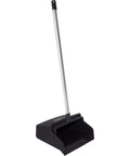 Heavy Duty Upright Dustpan With 30 Inch Aluminum Handle Locking Yoke Serrated Broom Lip stand up commercial floor sweeper