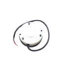 Electromagnetic brake disk with red and black wiring, round metal plate, used forklift part.