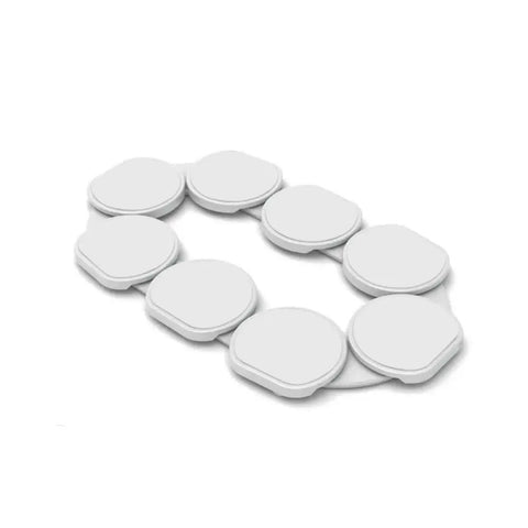 Expandable Lazy Susan Turntable For Rectangular Dining Tables Smooth Serving Tray, white, circular sections, smooth gliding design.