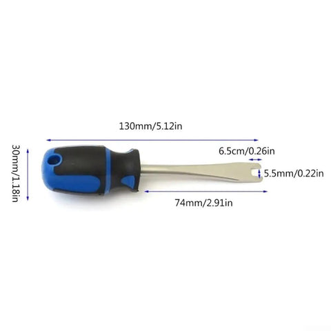 Underwater Valve Handwheel Wrench For Tanks And Regulators, Pro Grade Lightweight Steel And ABS Tool With Dual Heads, side view with measurements